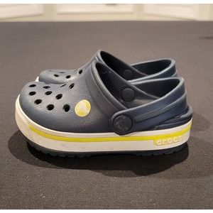 Navy blue baby crocs